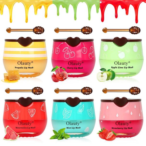 Sulily 4Pcs Bee Lip Balm Honey Pot Lip Mask Skincare Prevention Lip Dry SetStrawberry Watermelon Apple Lime Honey Lip Sleeping Moisturizing Lip Balm Mothers Day s Easter Basket Stuffers