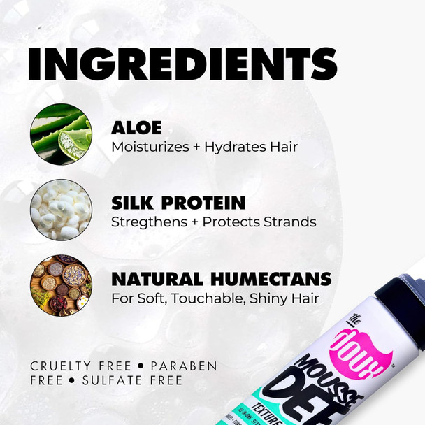 The Doux Multi-Use Mousse For Curly Hair Mousse Def Texture Foam For Styling Curl Definition Volume & Shine Curl Cream Alternative For Textured Hair & Natural Hair Styles