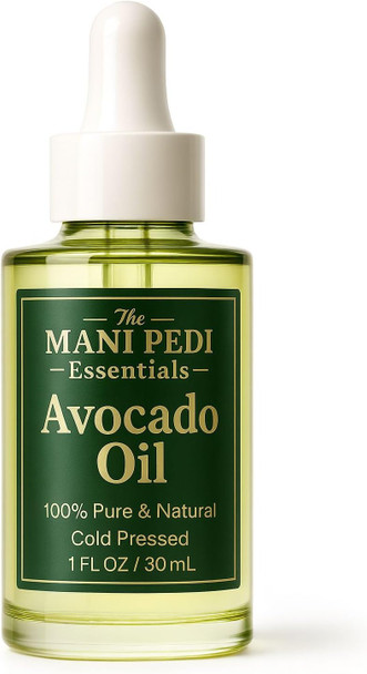 The Mani Pedi Essentials Tmpe 100% Pure Avocado Oil Cold-Pressed Single-Ingredient Carrier Oil For Hair Skin & Body Care Lightweight Fast-Absorbing Moisturizing Oil - 1 Fl Oz