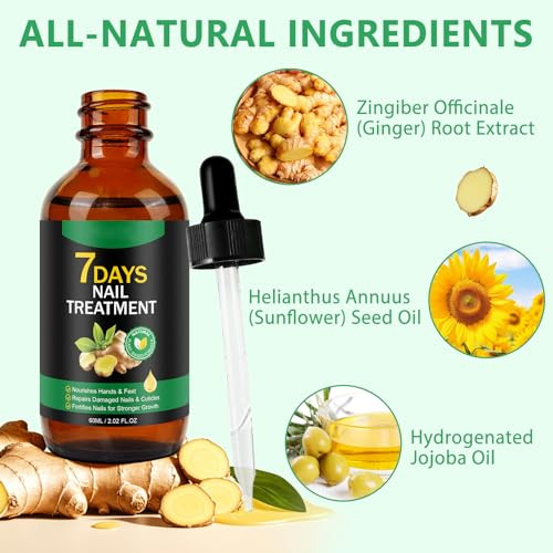 Tiuedu Nail Growth Serum Ginger Nail Serum Nails Repair Cuticles Oil Ginger Nail Oil For Strengthen & Promote Nails Growth Natural Plant Formula