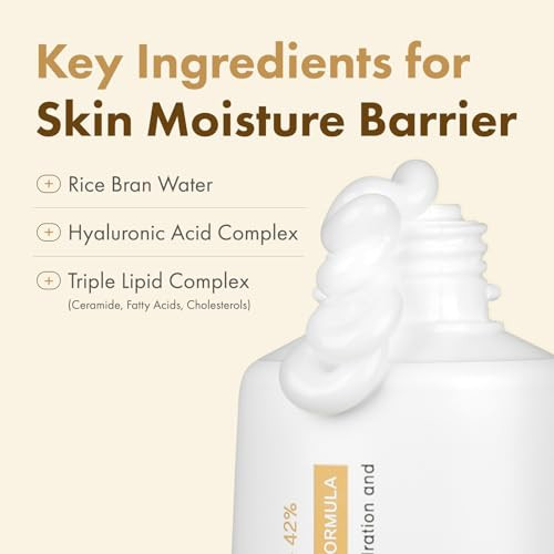 Tosowoong Real Glow Rice Cream 42% Rice Bran Water Hydrating Face Moisturizer Hyaluronic Acid 6 Ceramides Deep Nourishment Moisture Barrier Repair Glass Skin Korean Skincare 50Ml / 1.69 Fl. Oz.