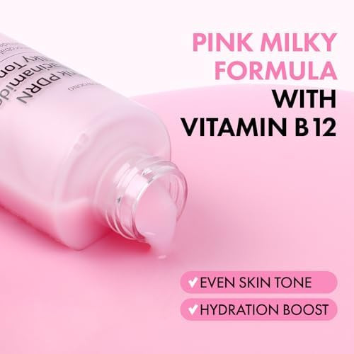 Tosowoong Pink Pdrn Niacinamide Milky Toner Niacinamide 5% Dark Spot Care Salmon Dna Pdrn Soothing 3 Ceramides & 12 Peptides Moisturizing Glass Glow Skin Korean Skincare 150Ml / 5.07 Fl. Oz.