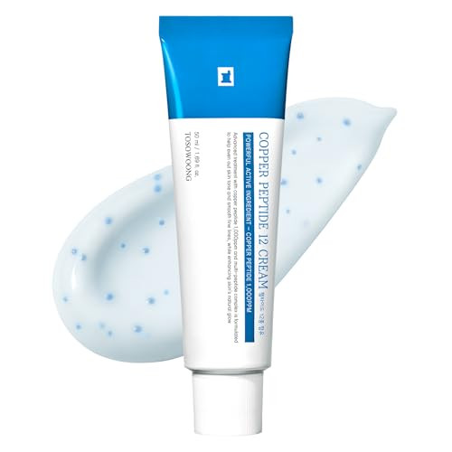 Tosowoong Copper Peptide 12 Cream 99% Purity Of Copper Tripeptide-1 Ghk Cu 12 Multi-Peptide Powerful Anti Aging Formula For Fine Lines Firming Skin Elasticity Korean Skincare 50Ml  1.69 Fl.Oz.