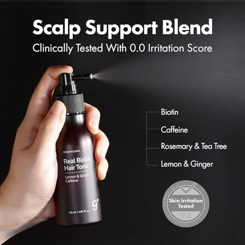 Tosowoong Real Biotin Scalp Tonic For Men & Women | Anti Hair-Loss & Thinning Growth Treatment Spray | Instant Cooling Nourishing | Caffeine Rosemary Oil Tea Tree | K-Beauty 120Ml / 4.05 Fl.Oz.