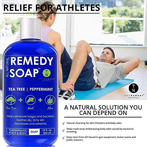 Truremedy Naturals Remedy Soap Tea Tree Oil Body Wash + Tea Tree Oil Foot Soak With Epsom Salt Mint Helps Body Odor Athlete S Foot Jock Itch Ringworm Yeast Infections Skin Irritations Soothes Sore Tired Feet