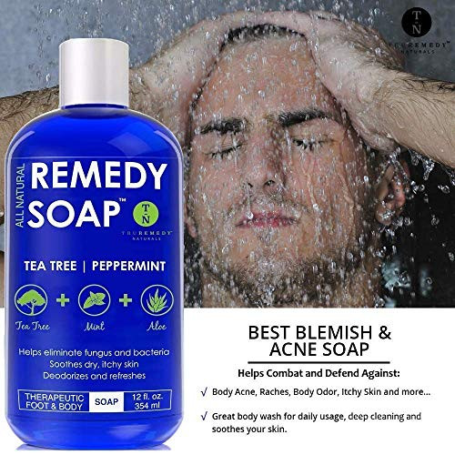 Truremedy Naturals Remedy Soap Tea Tree Oil Body Wash + Tea Tree Oil Foot Soak With Epsom Salt Mint Helps Body Odor Athlete S Foot Jock Itch Ringworm Yeast Infections Skin Irritations Soothes Sore Tired Feet
