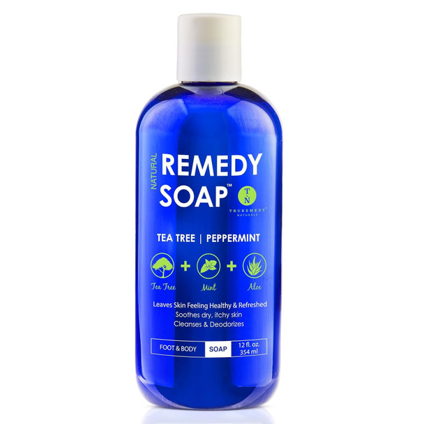 Truremedy Naturals Tea Tree Oil & Lemongrass Body Wash 12 Oz Natural Antifungal Shower Gel For Skin Irritations Organic Oils No Sulfates Refreshing Moisturizing Soap For Men & Women