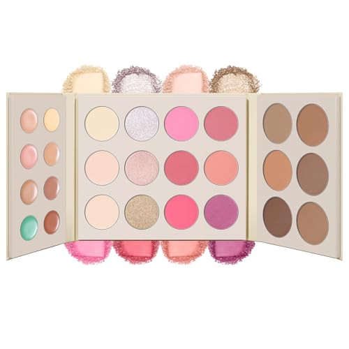 Ucanbe 26 Colors 4-In-1 Multi-Use Face Palette Long-Lasting Makeup Palette With 8 Concealers 6 Contours 6 Highlighters And 6 Blushes All In One Palette High Coverage And Travel-Friendly