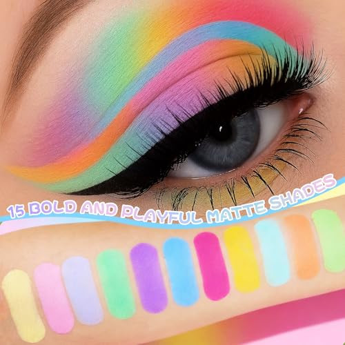 Ucanbe Colorful Matte Makeup Eyeshadow Palette 15 Shades Vibrant