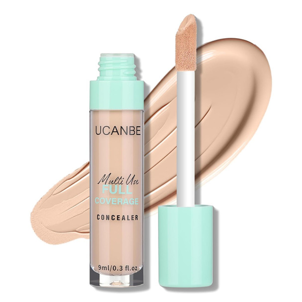 Ucanbe Liquid Concealer Stick Conceals Covers Highlights Medium To Full Coverage Hydrating Color Corrector Face Makeup For Under Eye Dark Circles Redness Dullness Fine Lines - Ivory-0.3 Fl.Oz