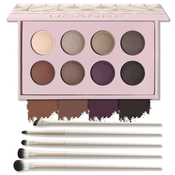 Ucanbe Baked Eyeshadow Palette Set Matte & Shimmer Metallic Eye Shadow High Pigment Makeup Palette Soft Blendable & Long-LastingVelvety Texture (02 Matte & Shimmer)