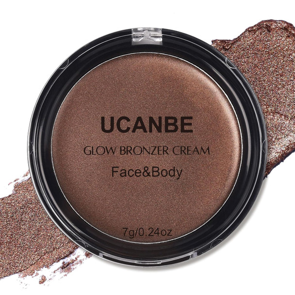 Ucanbe Cream Bronzer For Face & Body Natural Rose Gold Sun-Kissed Glow Blusher Buildable Luminous For Long Lasting Rosy Flushed Lightweight Illuminating Contouring Multi-Use Makeup Palette