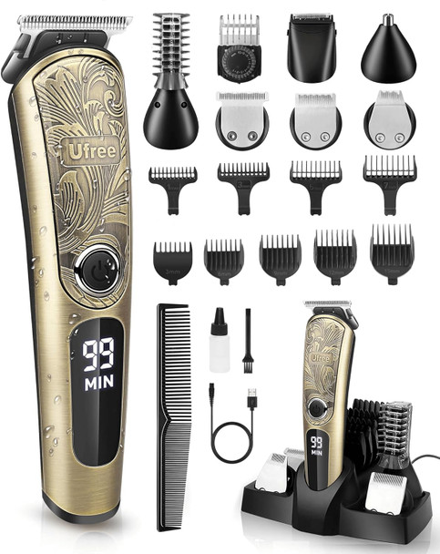 Ufree Beard Trimmer For Men Waterproof Electric Razor For Nose Body Face & Mustache Cordless Hair Clippers Shavers Grooming Kit Valentines Day s For Men Husband Father