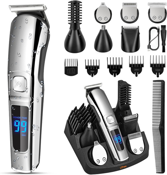 Ufree Beard Trimmer For Men Waterproof Electric Razor For Nose Body Face & Mustache Cordless Hair Clippers Shavers Grooming Kit Valentines Day s For Men Husband Father