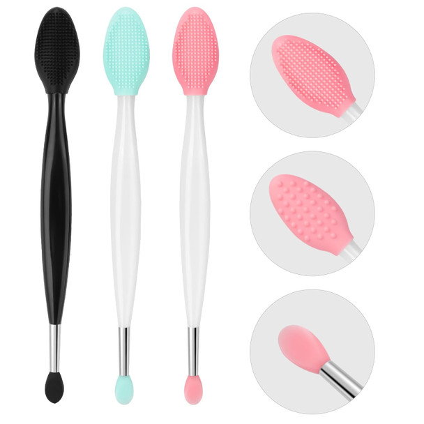 Unaone Lip Scrub Brush - 2 Pcs Dual-Ended Lip Scrubber Exfoliator And Silicone Lip Brush 3-In-1 Silicone Lip Scrub Tool Lip Mask Applicator Gentle Exfoliator & Applicator For Soft
