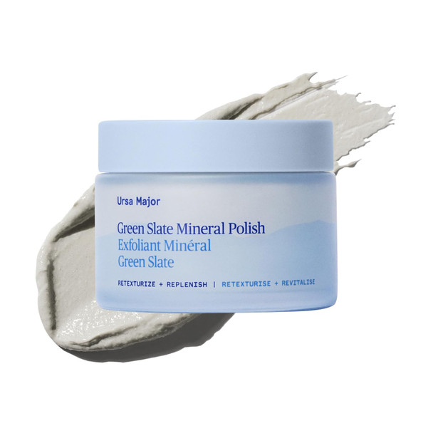 Ursa Major Green Slate Mineral Polish | Renew Appearance Of Dull + Uneven Skin | Exfoliates Skin To Smooth Refresh & Brighten | Vegan Cruelty-Free & Non-Toxic 3.88Oz