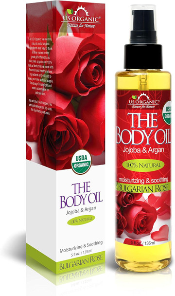 Us Organic Body Oil - Fresh Orange - Jojoba And Avocado Oil With Vitamin E Usda Certified Organic No Alcohol Paraben Artificial Detergents Color Or Synthetic Perfumes 5 Fl.Oz. (Orange)