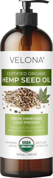 Velona Pumpkin Seed Oil Usda Certified Organic - 16 Fl Oz | 100% Pure And Natural Carrier Oil | Unrefined Cold Pressed | Cooking Face Hair Body & Skin Care | Use Today - Enjoy Result