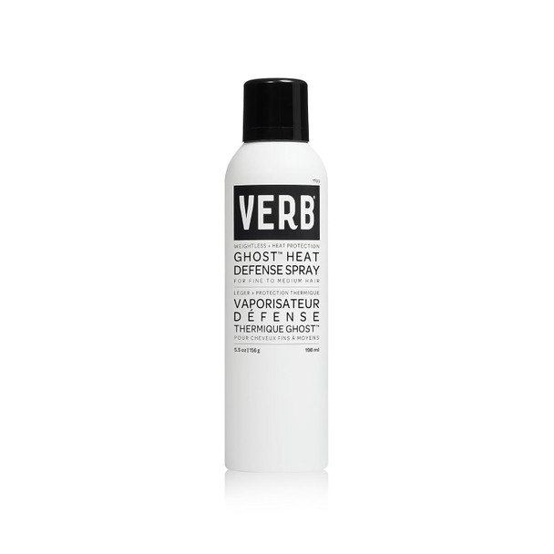 Verb Ghost Heat Defense Spray - Weightless Heat Protection + Shine - For Fine To Medium Hair - Vegan Free Of Harmful Sulfates