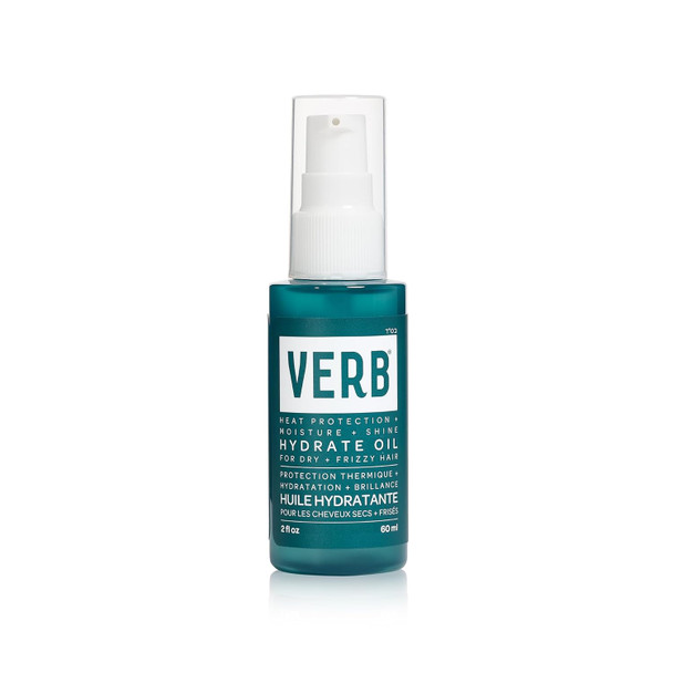 Verb Hydrate Oil - Add Moisture -Increases Shine - Smooth Frizz - Heat Protection For Dry + Frizzy Hair - Amber + Warm Jasmine Scent