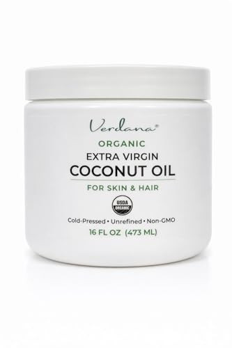 Verdana Extra Virgin Organic Coconut Oil For Skin Rich Daily Moisturizer For Body & Dry Skin Also For Hair Care Unrefined Cold Pressed Usda Organic 16 Fl Oz Jar