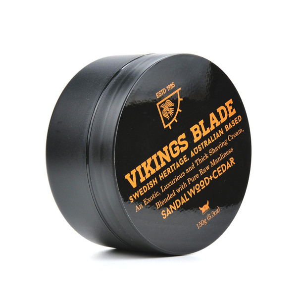 Vikings Blade Luxury Shaving Cream Sandalwood & Western Red Cedar Silky Buttery Smooth Surfactant Base. Refreshing Clean Close Foaming Shave Cream