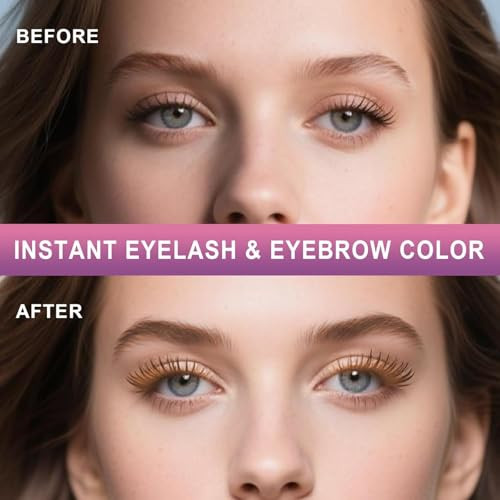 Weilnell Eyelash & Eyebrow Color Kit Professional Instant Lash & Brow Color Kit Easy To Use With Natural Results Diy Hair Coloring Eye Brow & Eye Lash Set For Beginner Salon Beauty 7Ml Light Brown
