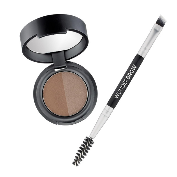 Wunderbrow Soft Brow Define & Fill Powder Duo Includes Dual Ended Brush Vegan And Cruelty Free (Brunette)