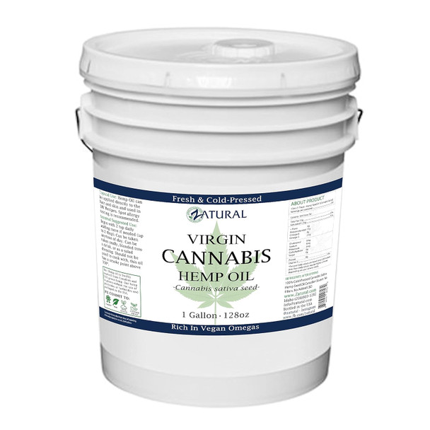 Zatural Hemp Oil 100% Pure Cold Pressed High Vegan Omegas 3 & 6 No Fillers Or Additives Therapeutic Grade (1 Gallon)
