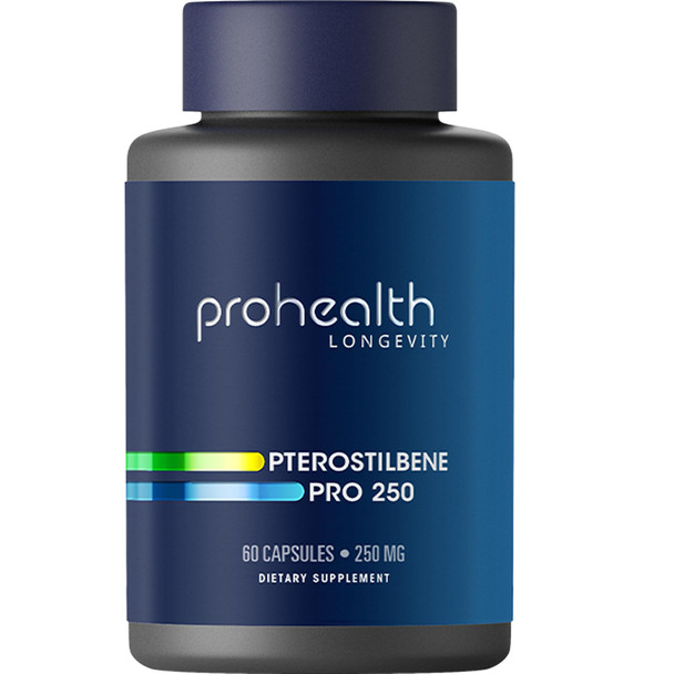 Pterostilbene Supplement (250mg 60 Capsules) | Clinically Proven Third-Party Tested Antioxidant for Heart & Brain Health | Activates Longevity Genes