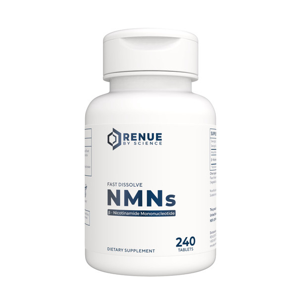 Renue By Science NMN Supplement | 240 Chewable Vegetarian Tablets - 250mg Nicotinamide Mononucleotide per Serving | Lemon Flavour - Manufactured in the USA Third-Party Tested