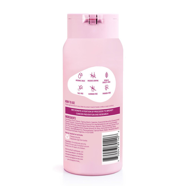 HAPPY CURVES Comfort Powder: Talc Free Anti Chafe Body & Foot Dusting Powder Deodorant to Control Inner Thigh Chafing Private Areas and All Over Body for Women 4 oz.