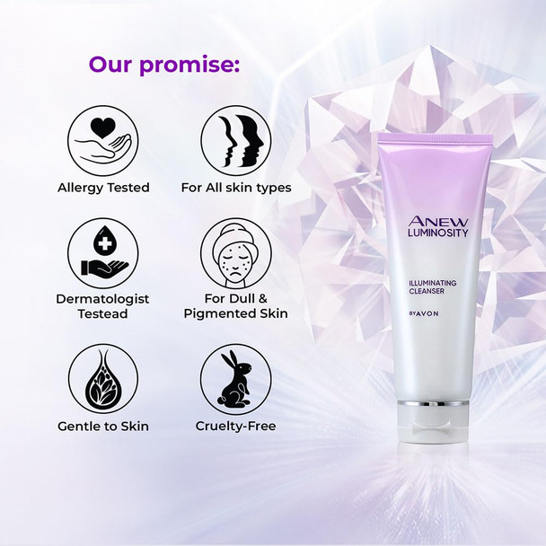 Avon Anew Luminosity Cleanser | Brightening Cleanser for Dull Skin | Suitable for All Skin Types | 125 g