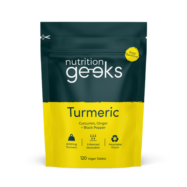 Turmeric Tablets 2000mg with Black Pepper & Ginger - 120 High Strength Curcumin Supplements - Easy Swallow Tablets