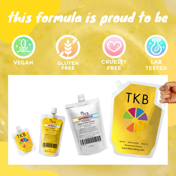 TKB Jelly Gloss (Flexagel)| Lip Gloss Base for DIY Lip Gloss| Ready-To-Formulate| Moisturizing High Shine Fruity Scent Vegan Gluten and Cruelty free| Made in USA (Lemonsicle 1oz (30gr))