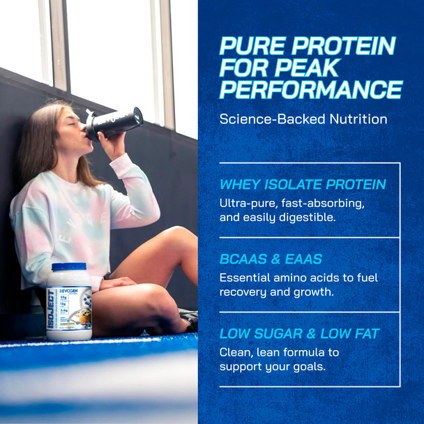 Evogen Isoject - Whey Protein Isolate | Ultra-Pure Whey Protein Powder with Ignitor Enzymes BCAAs and EAAs | Enhanced Absorption & Recovery | Blueberry Muffin | 25 Servings