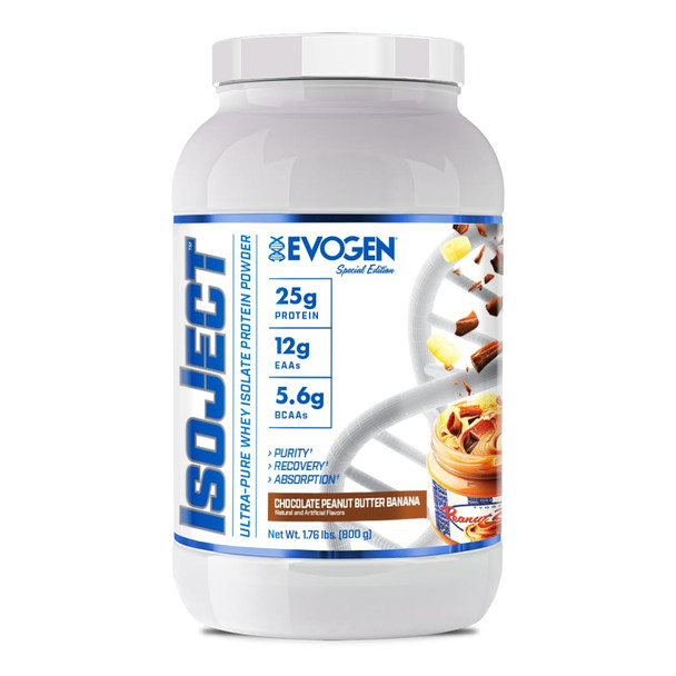 Evogen Isoject - Whey Protein Isolate | Ultra-Pure Whey Protein Powder with Ignitor Enzymes BCAAs and EAAs | Enhanced Absorption & Recovery | Chocolate Peanut Butter Banana | 25 Servings