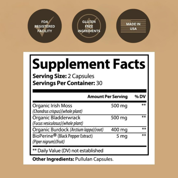 Black Girl Vitamins Organic Sea Moss Capsules – 92 Minerals Superfood Supplement | Vegan Sea Moss Pills for Thyroid, Digestive & Immune Support | Black-Owned, Non-GMO