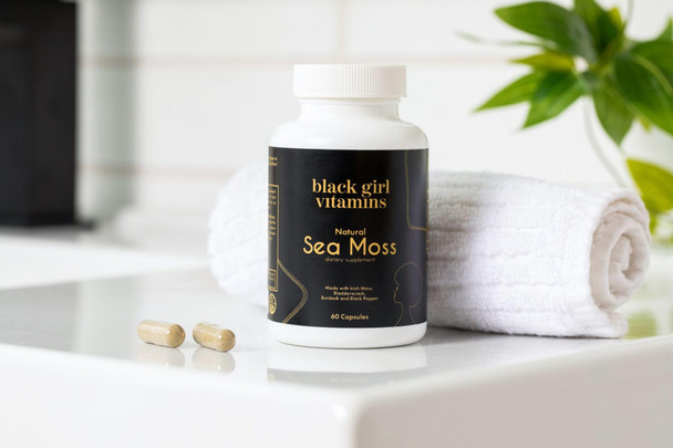 Black Girl Vitamins Organic Sea Moss Capsules – 92 Minerals Superfood Supplement | Vegan Sea Moss Pills for Thyroid, Digestive & Immune Support | Black-Owned, Non-GMO
