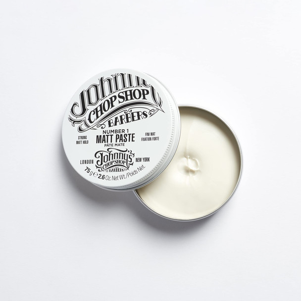 JOHNNY’S CHOP SHOP #1 Men's Hair Styling Matte Paste Pro-Quality Strong Hold Lasting Texture Natural Look Soybean Oil Protection & Hydration 2.6 oz