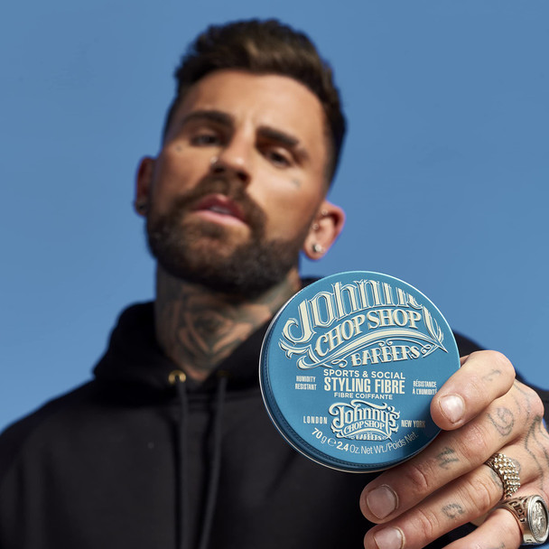 Johnny's Chop Shop Sports & Social Fibre Mens Grooming & Hair Styling Humidity Resistant Endurance Strong Hold Gel Paste Beeswax 2.4 oz