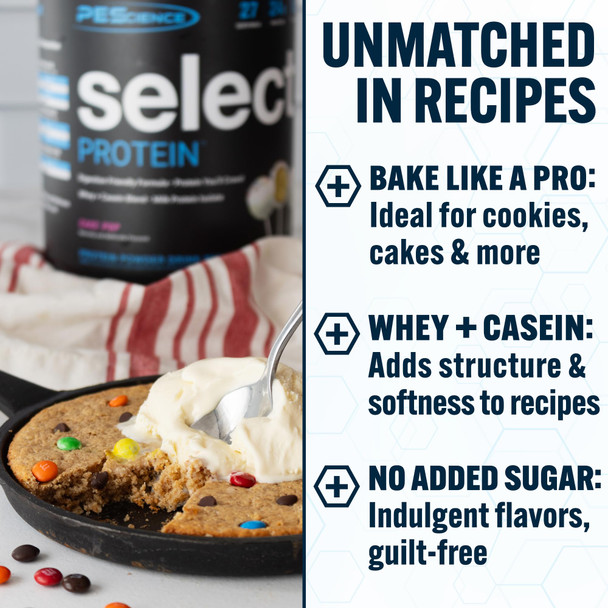 PEScience Select Protein Powder, Whey and Casein Blend, Lean Protein Powder for Women and Men, Low Calorie, Low Carb, Keto Friendly, Gluten Free, Cake Pop - 27 Servings