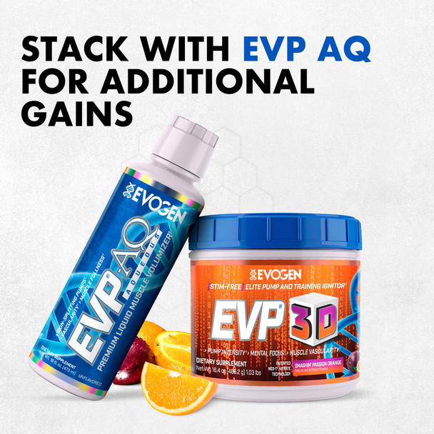 Evogen EVP 3D - Stim Free Pre Workout Powder for Men & Women | Sugar Free Non Stim Preworkout with Beta Alanine and Creatine for Energy & Pump | Orange | 40 Servings
