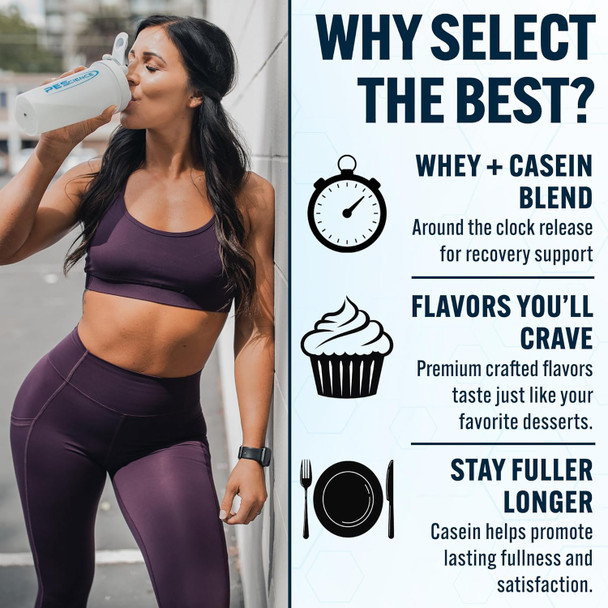 PEScience Select Protein Powder, Whey and Casein Blend, Lean Protein Powder for Women and Men, Low Calorie, Low Carb, Keto Friendly, Gluten Free, Peanut Butter Cookie - 27 Servings