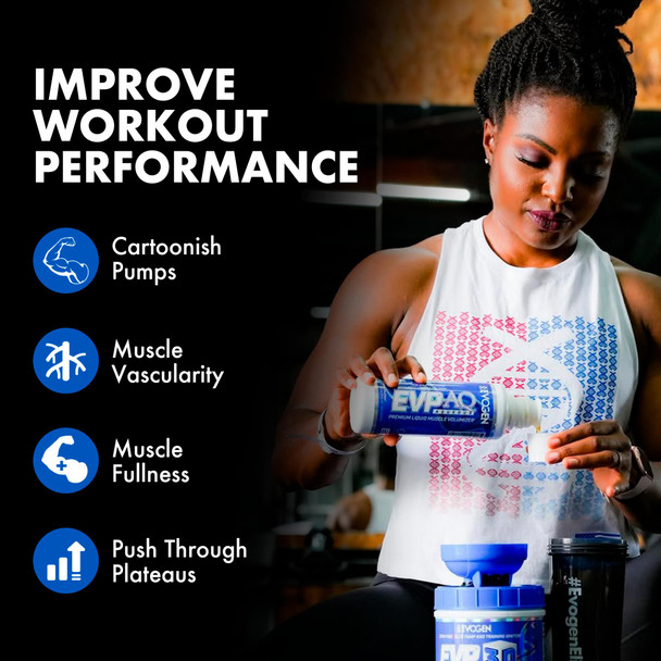 Evogen EVP AQ - Liquid Glycerol Muscle Volumizer | Pre Workout for Pumps Vascularity & Hydration | Premium Preworkout for Men & Women | Unflavored | 16 fl oz