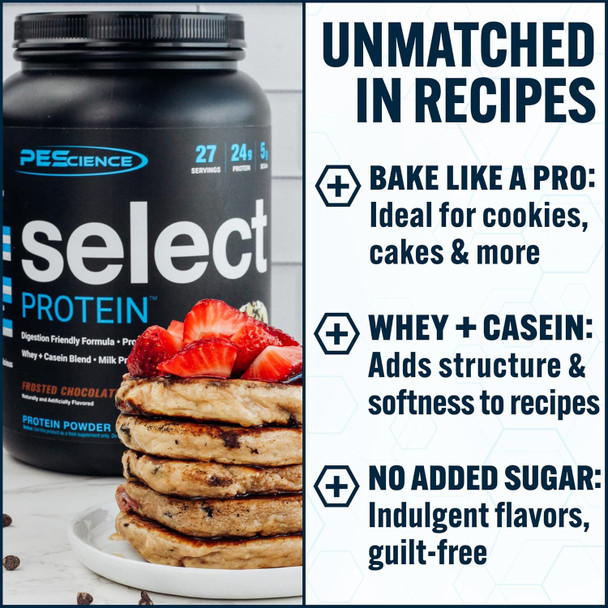 PEScience Select Protein Powder, Whey and Casein Blend, Lean Protein Powder for Women and Men, Low Calorie, Low Carb, Keto Friendly, Gluten Free, Frosted Chocolate Cupcake - 5 Servings