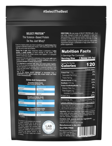 PEScience Select Protein Powder, Whey and Casein Blend, Lean Protein Powder for Women and Men, Low Calorie, Low Carb, Keto Friendly, Gluten Free, Peanut Butter Cookie - 5 Servings