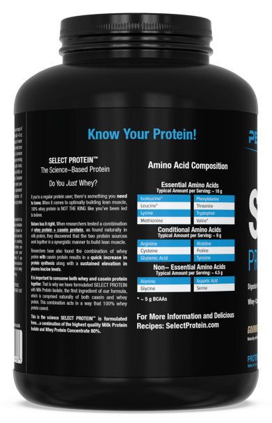 PEScience Select Protein Powder, Whey and Casein Blend, Lean Protein Powder for Women and Men, Low Calorie, Low Carb, Keto Friendly, Gluten Free, Gourmet Vanilla - 55 Servings