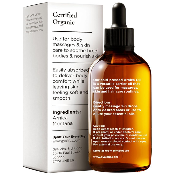 Gya Labs Arnica Oil - 1 Fl Oz - Carrier Oil for Hair, Skin, Face, Scalp & Body Massage
