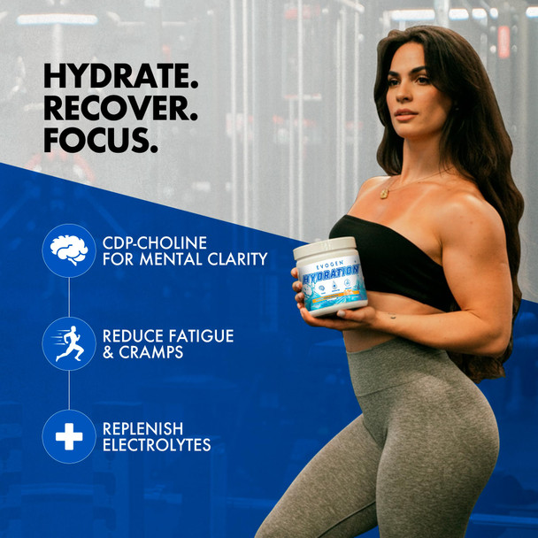 Evogen Hydration - Electrolytes Powder | Sugar-Free Electrolyte Powder Supplement for Hydration Energy and Recovery | Coconut Water B Vitamins Potassium | Tangerine | 30 Servings